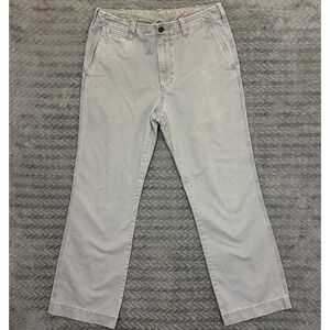 J Crew Bootcut Pants Men 33x32 Stretch Gray Vtg Preppy